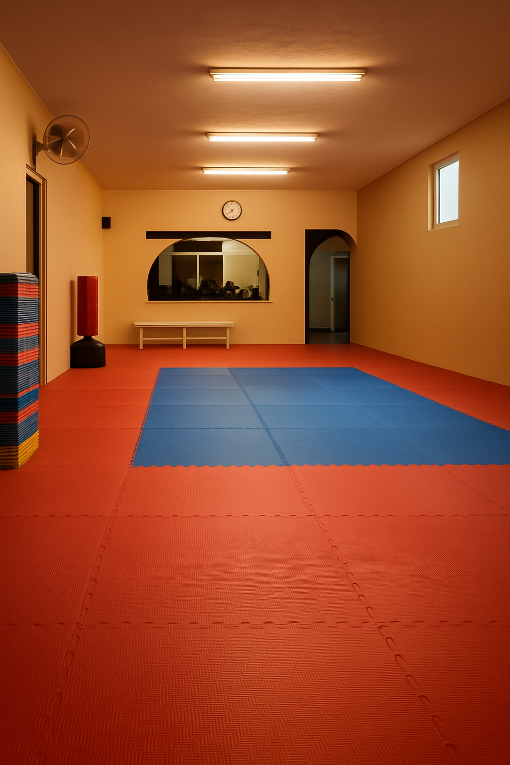 Practicantes de Kung Fu en posición de saludo